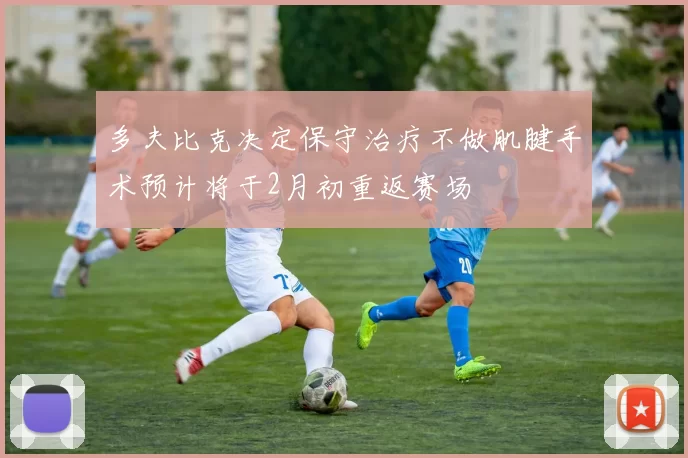 多夫比克决定保守治疗不做肌腱手术预计将于2月初重返赛场